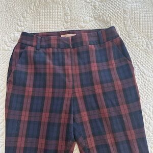 Philosophy Red and Blue Plaid Trousers